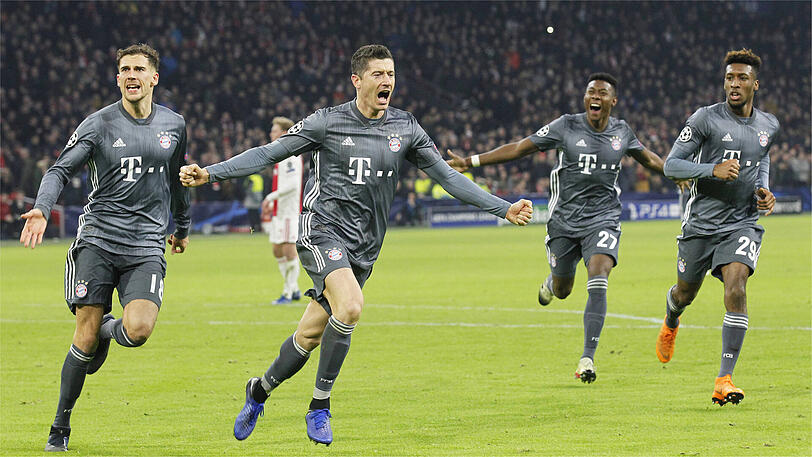 In der Champions-League-Auslosung in Topf 1: Robert Lewandowski (Mi.) und die Bayern.