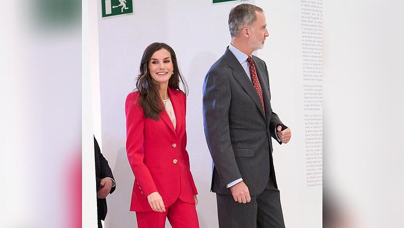 Letizia von Spanien eröffnet an der Seite von König Felipe die Picasso-Ausstellung in Madrid.