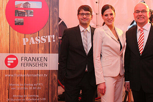 Zurück zum Franken Fernsehen: Programmchef Heiko Linder (links), Marketing-Chefin Christina Stiegler und Geschäftsführer Christoph Winschuh.
