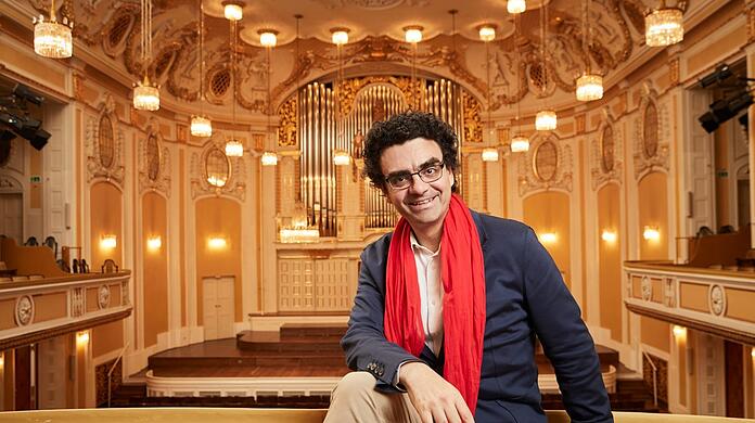 Rolando Villazón im Großen Saal der Stiftung Mozarteum in Salzburg, der Hauptspielstätte der Mozartwoche.