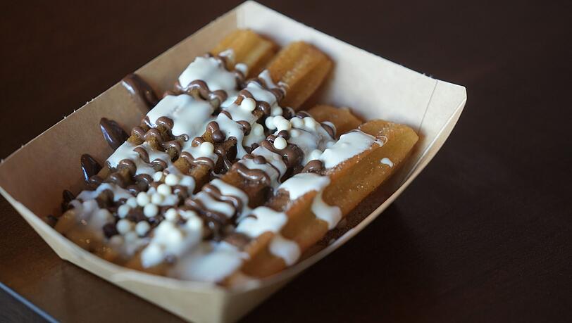 Auch Churros mit verschiedenen Soßen gibt es bei Frittenwerk. Auch Churros mit verschiedenen Soßen gibt es bei Frittenwerk.
