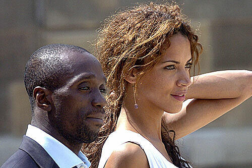 Noemie Lenoir mit ihrem Ehemann, dem französischen Fußballer Claude Makelele.