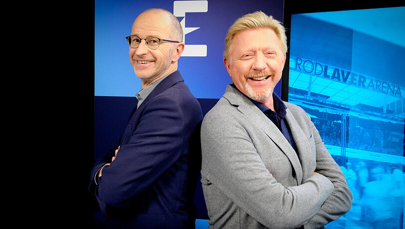 Tennis-Experten bei Eurosport: Matthias Stach und Boris Becker. Tennis-Experten bei Eurosport: Matthias Stach und Boris Becker.