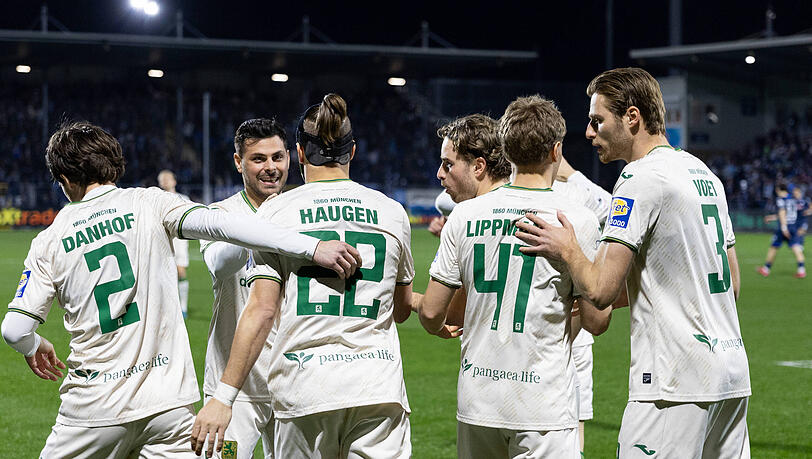 Feierten den dritten Sieg in Folge: Die Löwen um Kevin Volland und Sigurd Haugen. Feierten den dritten Sieg in Folge: Die Löwen um Kevin Volland und Sigurd Haugen.