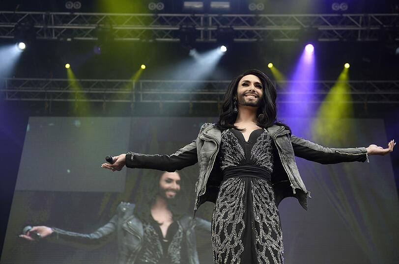 Conchita Wurst bei der Probe.