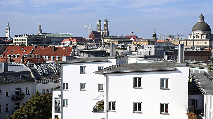 Blick auf die Dächer von München.