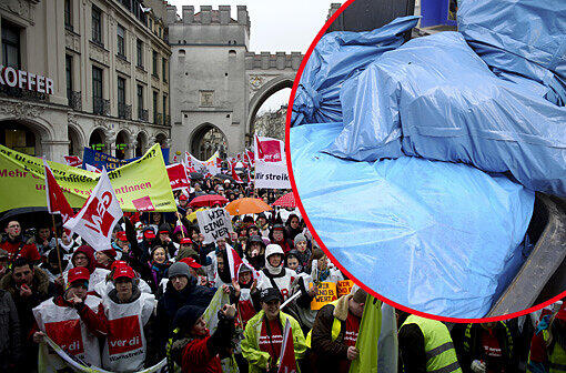 Der Warnstreik im Öffentlichen Dienst geht weiter: Am Dienstag gibt&rsquo;s eine Großkundgebung auf dem Odeonsplatz. Das heißt auch: Der Müll bleibt liegen!