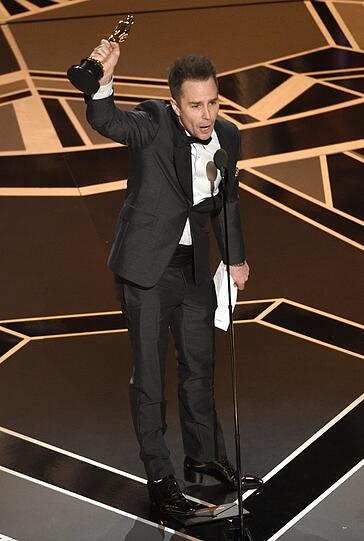 Sam Rockwell gewinnt als bester Nebendarsteller für den Film "Three Billboards Outside Ebbing, Missouri"