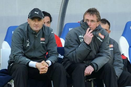 Fiebert noch immer mit dem Club: Ex-Amateurtrainer  Peter Zeidler (links) ist heute Ralf Rangnicks Assistent beim Bundesliga-Aufsteiger TSG Hoffenheim.