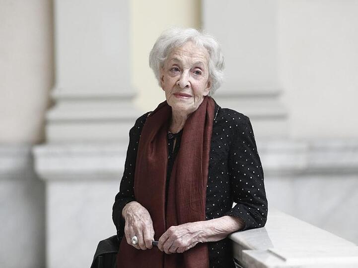 Ida Vitale, Dichterin aus Uruguay und Gewinnerin des Cervantes-Preis, in der spanischen Nationalbibliothek in Madrid.