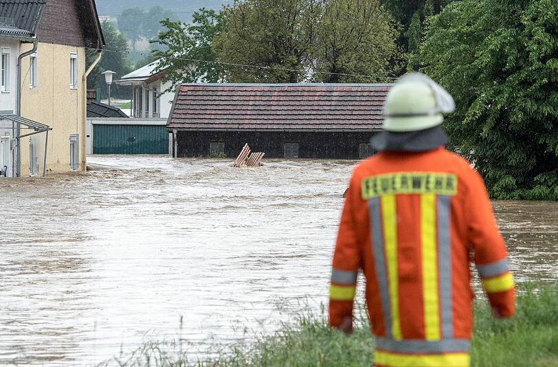 Das Hochwasser in Triftern im Landkreis Rottal-Inn.