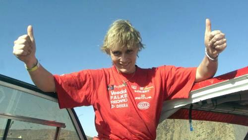 Immer siegessicher: Rallye-Amazone Jutta Kleinschmidt. Immer siegessicher: Rallye-Amazone Jutta Kleinschmidt.