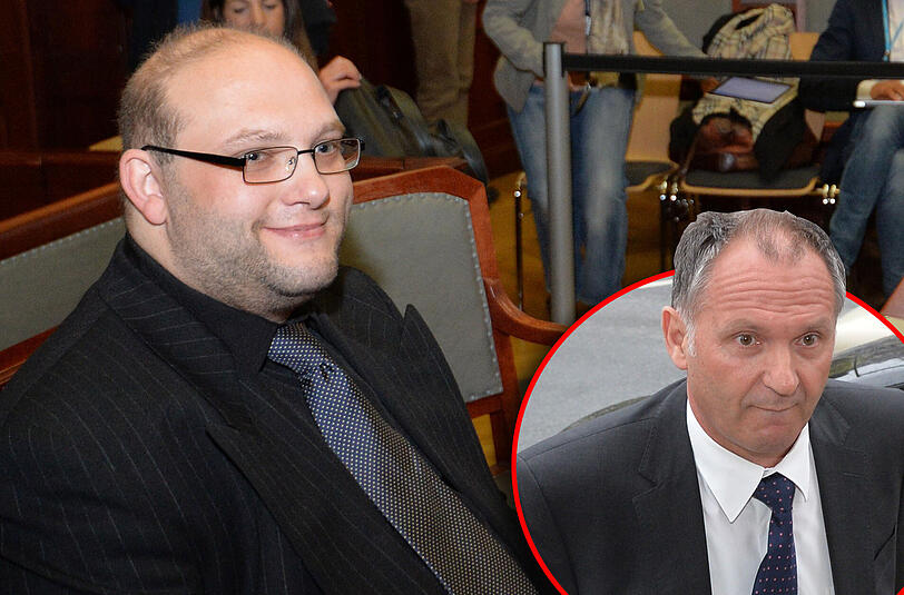 Der Angeklagte Ulvi K. am Freitag im Landgericht Bayreuth. Rechts: Der ehemalige Chef-Ermittler im Fall Peggy. Er sagte am Freitag aus.