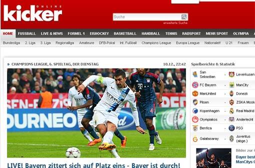Der Blick in den "kicker".