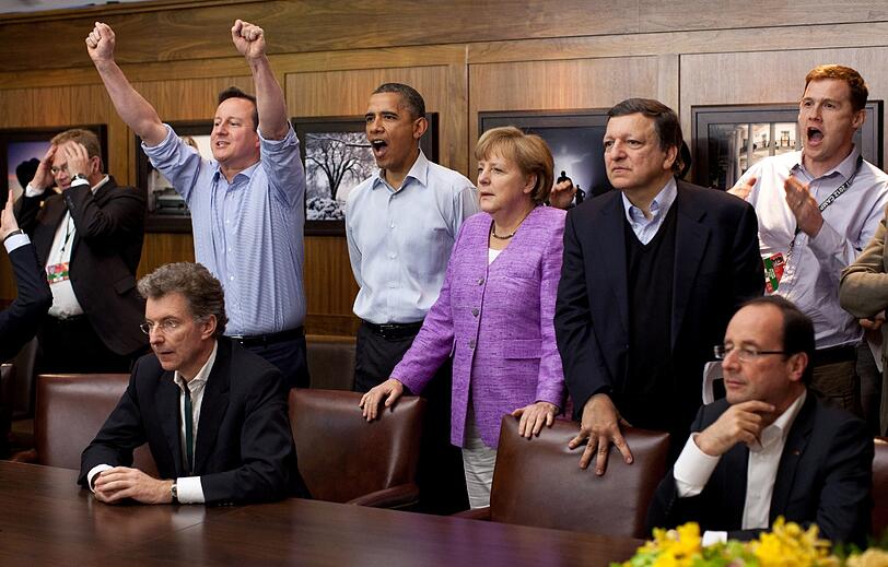 Schaut mit Obama Champions League: Kanzlerin Merkel