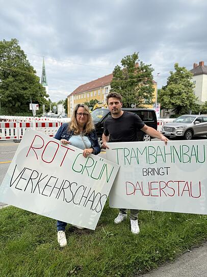 Die CSUler Alexandra Gaßmann und Matthias Stadler sind gegen die neue Tram-Verbindung.