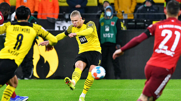 Der BVB um Superstar Erling Haaland hat den Rückstand auf Tabellenführer FC Bayern am Wochenende auf sechs Punkte verkürzt.
