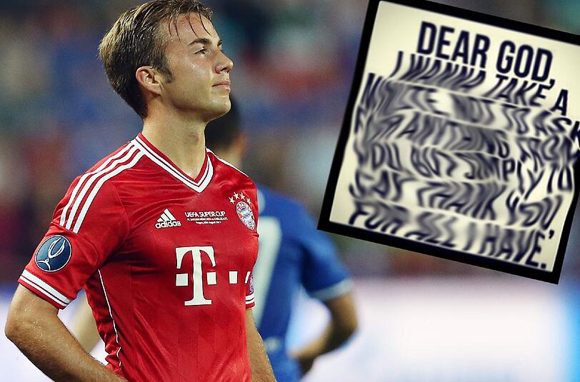 Einfach mal Danke sagen - dachte sich Bayern-Star Mario Götze.