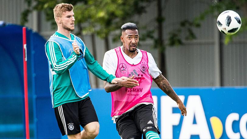 Mit dem DFB-Team bei der Fußball-WM 2018: Timo Werner (li.) und Jerome Boateng. Mit dem DFB-Team bei der Fußball-WM 2018: Timo Werner (li.) und Jerome Boateng.
