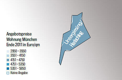Die Quadratmeterpreise in den Stadtvierteln. Je dunkler das blau, desto teurer die Wohnungen. Alles unter 4000 Euro ist heute günstig. Checken Sie Ihr Viertel. Einfach weiterklicken!
