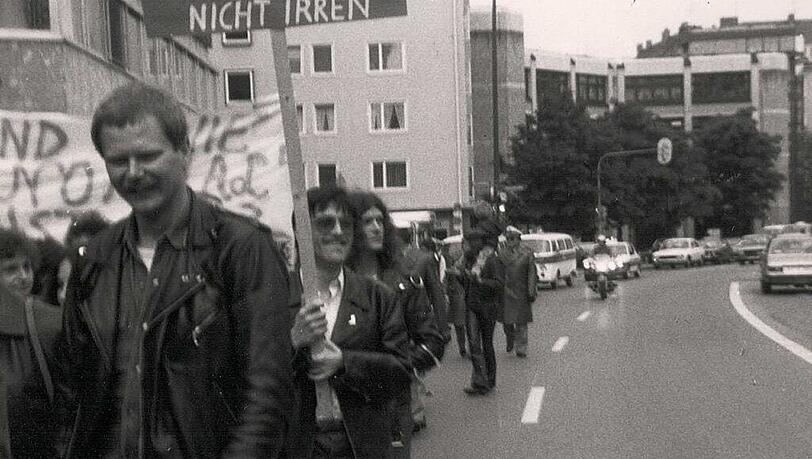 Sehr klein war der CSD 1980. Das Foto ist am Oberanger entstanden.