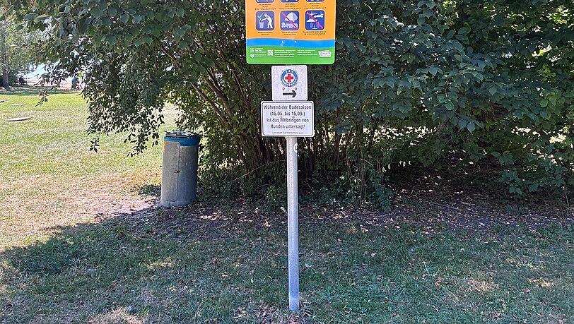 Am Erholungsgelände Ambach sind solche Verbotsschilder aufgestellt. Am Erholungsgelände Ambach sind solche Verbotsschilder aufgestellt.
