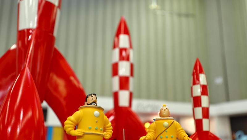 Die Comic- Figuren Kapitän Haddock (l-r), Struppi und Tim auf der 69. Internationalen Spielwarenmesse in Nürnberg. Die Comic- Figuren Kapitän Haddock (l-r), Struppi und Tim auf der 69. Internationalen Spielwarenmesse in Nürnberg.