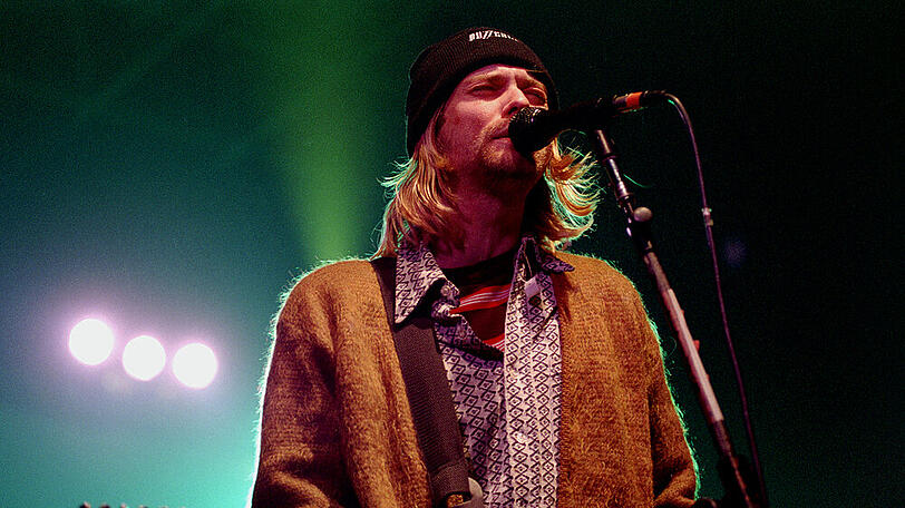Nirvana-Frontmann Kurt Cobain bei einem Auftritt 1994 in Mailand