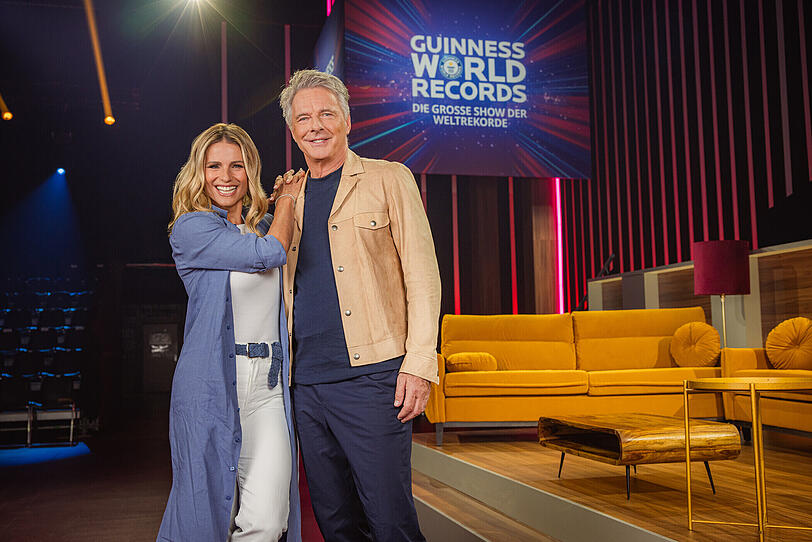 Zum ersten Mal gemeinsam vor der Kamera: Michelle Hunziker sind aktuell für den Dreh der Sat.1-Show "Guinness World Records - Die große Show der Weltrekorde" in den Bavaria-Studios in München. Zum ersten Mal gemeinsam vor der Kamera: Michelle Hunziker sind aktuell für den Dreh der Sat.1-Show "Guinness World Records - Die große Show der Weltrekorde" in den Bavaria-Studios in München.