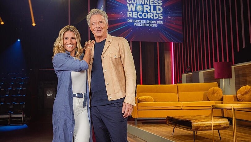 Zum ersten Mal gemeinsam vor der Kamera: Michelle Hunziker sind aktuell für den Dreh der Sat.1-Show "Guinness World Records - Die große Show der Weltrekorde" in den Bavaria-Studios in München. Zum ersten Mal gemeinsam vor der Kamera: Michelle Hunziker sind aktuell für den Dreh der Sat.1-Show "Guinness World Records - Die große Show der Weltrekorde" in den Bavaria-Studios in München.