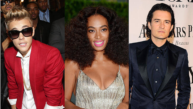 Justin Bieber, Solange Knowles und Orlando Bloom (v.l.n.r.) Justin Bieber, Solange Knowles und Orlando Bloom (v.l.n.r.)