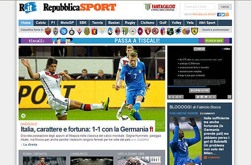 Repubblica: "Italien, Charakter und Glück: 1:1 gegen Deutschland
