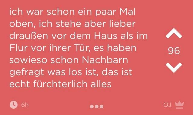 Mittlerweile werden auch die Nachbarn auf den immer noch wartenden OJ aufmerksam.