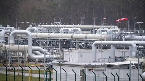 Die Gasempfangsstation der Ostseepipeline Nord Stream 2 in Lubmin (Mecklenburg-Vorpommern).