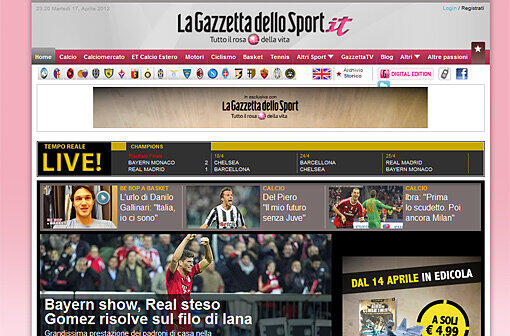 La Gazetta dello Sport: Bayerns Show, Real niedergestreckt.