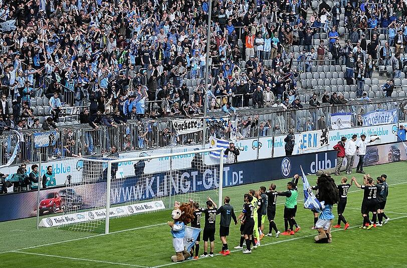 Die Fans des TSV 1860 und die Spieler machen die Welle - die Welle zur Rettung?