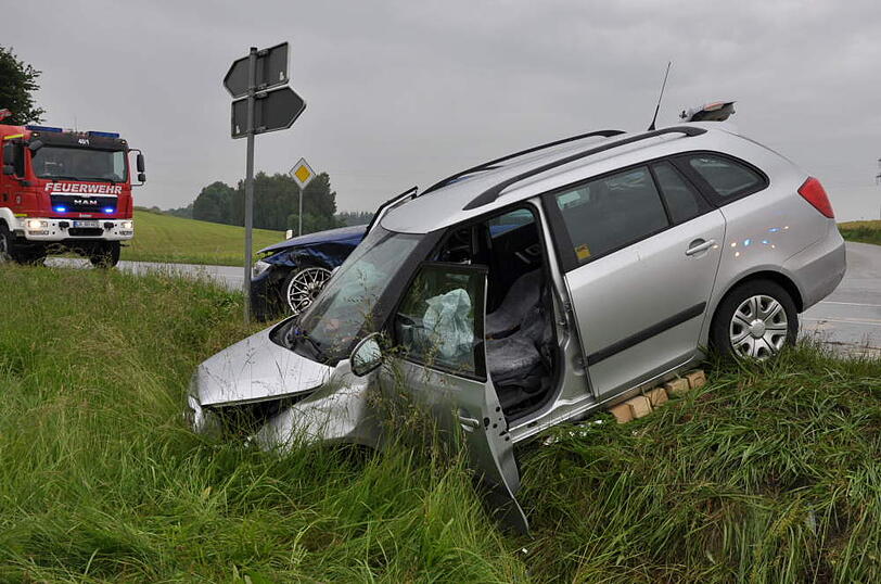 Beide Wracks landeten im Straßengraben.