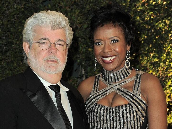 George Lucas (r.) mit seiner Frau Mellody Hobson