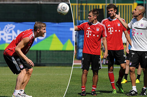 Um 10 Uhr Morgens standen die Profis des FC Bayern schon auf dem Trainingsgelände in Riva. Heute Abend gibt's noch ein Spiel gegen eine Fanauswahl im "Paulaner Cup des Südens". Sehen Sie hier die Bilder von Tag 2.