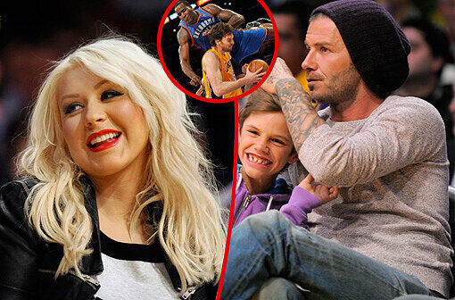 Ein spannendes Basketballspiel? Das will sich die Prominenz in den USA nicht entgehen lassen. Christina Aguilera, David Beckham und Jack Nicholson fiebern bei der NBA mit. Sehen Sie hier die Bilder.