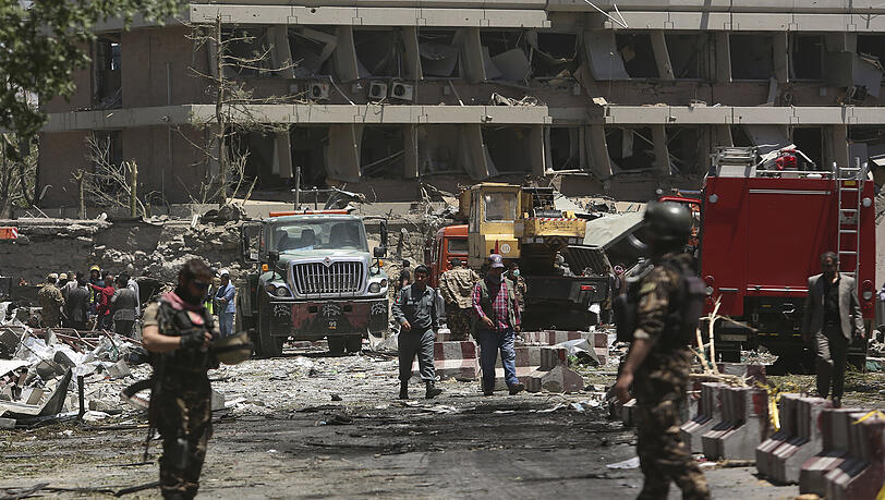 Nach dem barbarischen Anschlag von Kabul: Sicherheitskräfte im Einsatz. Nach dem barbarischen Anschlag von Kabul: Sicherheitskräfte im Einsatz.