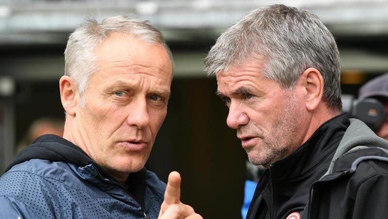 Die beiden Trainer Christian Streich und Friedhelm Funkel sind sich in ihrer Kritik am Videobeweis einig. Die beiden Trainer Christian Streich und Friedhelm Funkel sind sich in ihrer Kritik am Videobeweis einig.