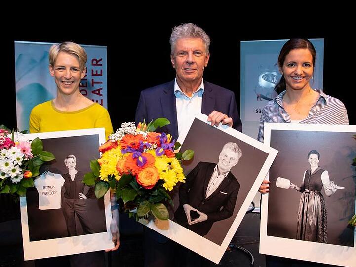 Katrin Habenschaden (l., Grüne), Dieter Reiter (M., SPD), OB von München, und Kristina Frank, (CSU). Foto: Sven Hoppe/dpa