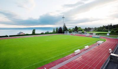 Nur einen Kilometer entfernt und mit neuen Rasen bestückt: Das Trainingsstadion &bdquo;Camille Fournier&ldquo;.