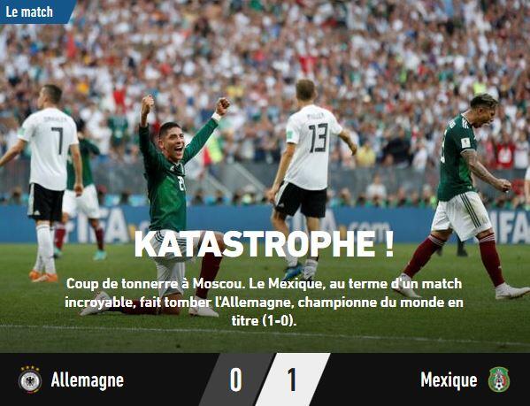 Die '"L'Equipe" aus Frankreich hält sich kurz: Katastrophe!