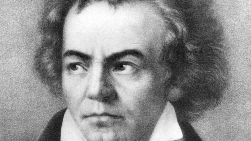 Ludwig van Beethoven auf einer zeitgenössischen Darstellung. Ludwig van Beethoven auf einer zeitgenössischen Darstellung.