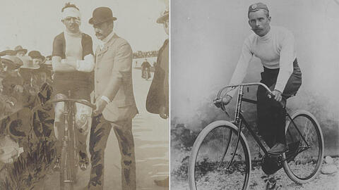 Größen der legendären Münchner Radsport-Szene: Thaddäus Robl (links) und Josef Fischer (rechts).