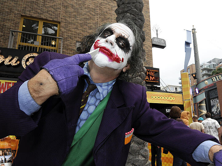 Der Joker aus dem Film "The Dark Knight" gehört zu den beliebtesten Verkleidungen an Karneval