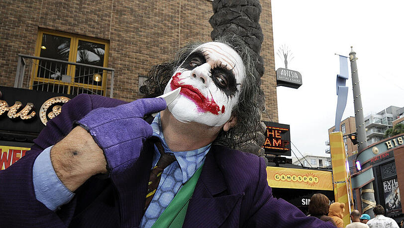Der Joker aus dem Film "The Dark Knight" gehört zu den beliebtesten Verkleidungen an Karneval Der Joker aus dem Film "The Dark Knight" gehört zu den beliebtesten Verkleidungen an Karneval