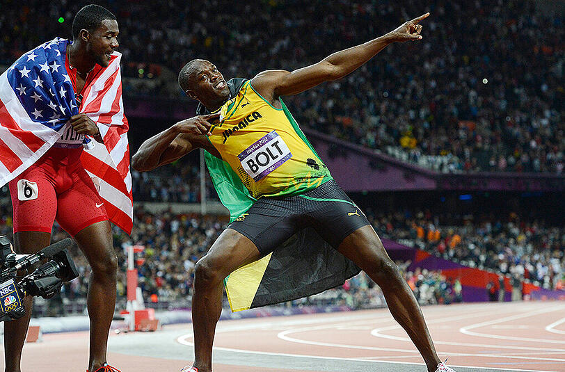 Bei dem überführten Doper Justin Gatlin (l.) stellt es Frank Busemann "die Nackenhaare auf", beim schnellsten Mann der Welt, Usain Bolt, läuft für ihn die "Ungewissheit mit".